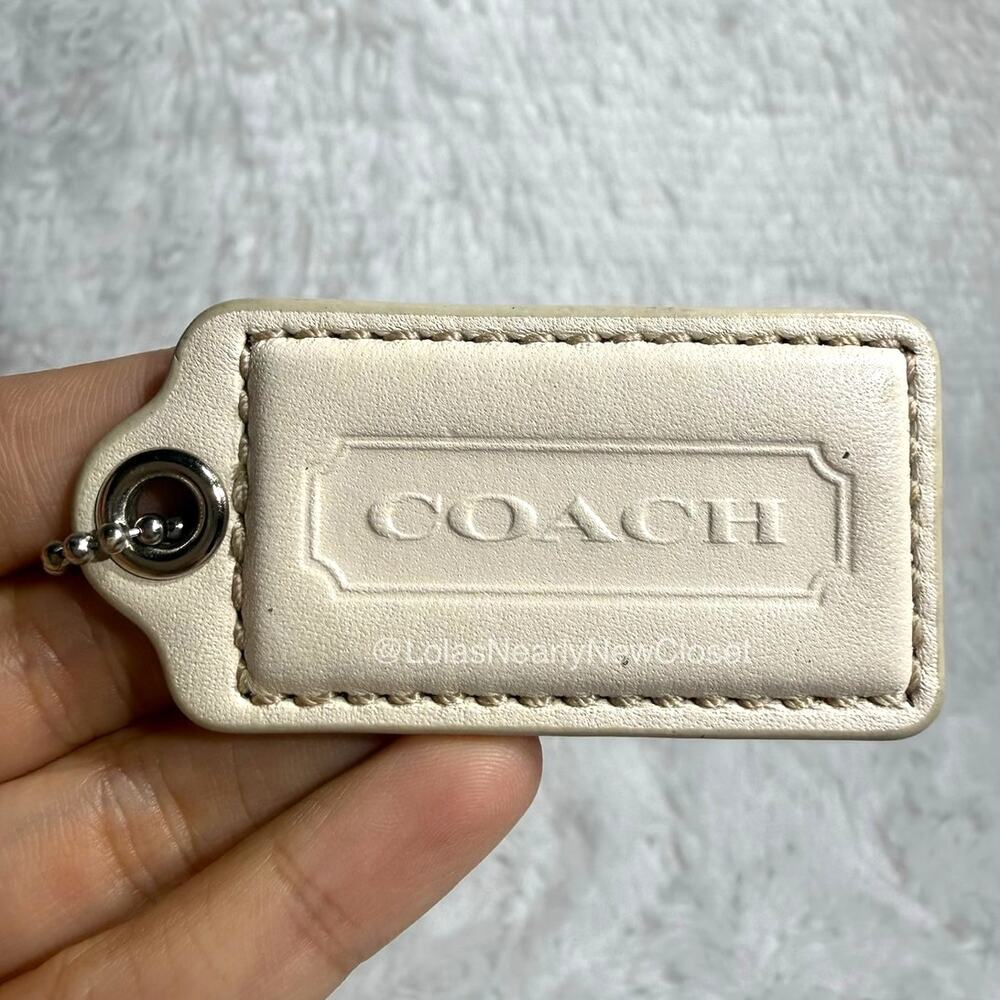 2" COACH White Fob Bag Charm Hang tag Hangtag